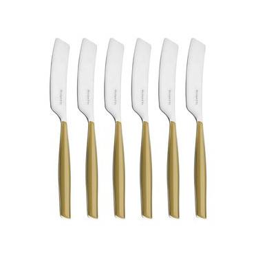 Imagem de Jogo 6 Espátulas Multiuso Dourada Inox 15cm Glamour Bugatti