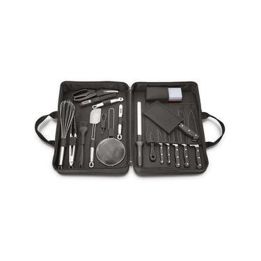 Imagem de Kit para Chefs Tramontina em Aço Inox Cabo de Policarbonato e Fibra de Vidro com Maleta 20 Peças 24099027