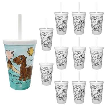 Imagem de 12 Copos Para Pintar Copo Infantil 350ml Seguro Resistente - NEOPLAS