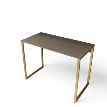 Imagem de Mesa de Escritório Home Office Estilo Industrial 90 cm Metalon Dourado – Mesa Moderna para Trabalho e Estudo, Design Premium e Alta Durabilidade-MOCA