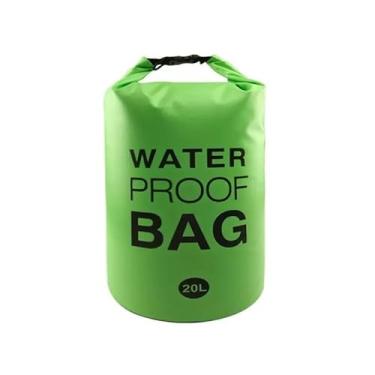 Imagem de Bolsa Impermeável Saco Estanque 2/5/10/15/20/30L para Camping, Pesca, Caiaque, Praia e Natação – Dry Bag à Prova d’Água(Verde claro)