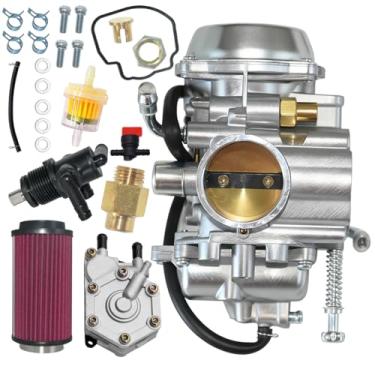 Imagem de Rebuiman Carburador 3131441 com filtro de combustível, bomba de combustível adequada para motores quadriciclos Polaris Sportsman 500 Ranger 500 2X4 4X4 6X6 1996-2009 Substitui # 3131209, 3131519,