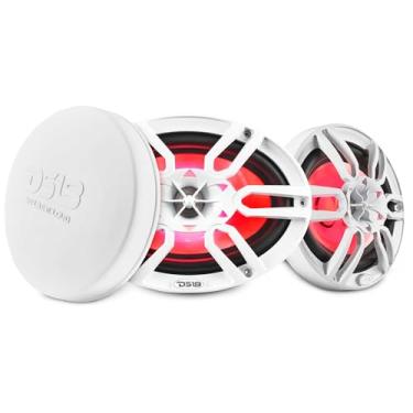 Imagem de DS18 Alto-falantes náuticos NGG-69/WH Hydro 6X9 com luzes LED RGB integradas – bidirecionais, 375W Max, 100% UV Stable, IP65 impermeável, 4 Ohms – para todos os elementos, barco, UTV, ATV e Jeeps (2 alto-falantes)