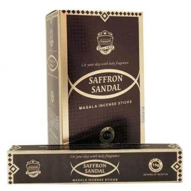 Imagem de Incenso Anand Saffron Sandal, Sândalo e Rosa, 15g, 45 Minutos de Queim
