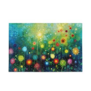 Imagem de WELLDAY Quebra-cabeça colorido flores dente-de-leão 500 peças grande jogo de arte para adultos adolescentes