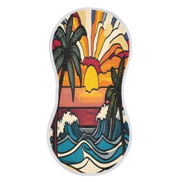 Imagem de xigua Conjunto de 1 panos de musselina para arrotos de musselina de praia, super macios e absorventes, roupas de arroto de algodão, presente de chá para recém-nascidos, bebês meninas e meninos