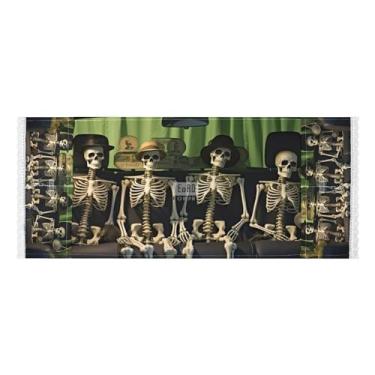 Imagem de Wassud Quatro esqueletos em capas de lavadora e secadora de carros, protetor de lavadora com sacos de armazenamento, capa de geladeira à prova de poeira com bolsos para lavanderia doméstica e cozinha