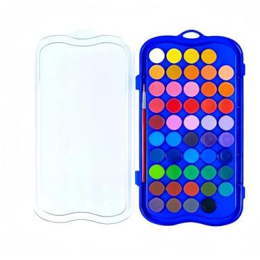 Imagem de Kit de pintura em aquarela, equipado com pincéis de tinta aquarela de 12 cores, kit de pintura aquarela para iniciantes (48 cores de pigmento único)