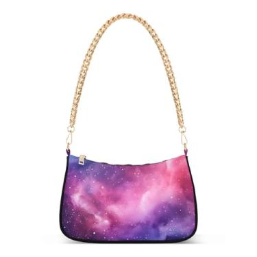 Imagem de CEBUGI Bolsas transversais femininas bolsa de ombro céu estrelado bolsa clutch elegante com alça de corrente