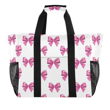 Imagem de Wassud Sacolas de mercearia reutilizáveis, com laços, bolsa grande, bolsa organizadora de lona à prova d'água para praia, piquenique, lavanderia, viagem