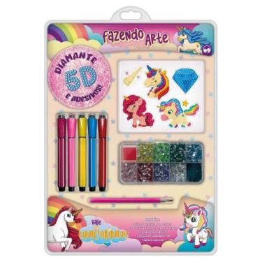 Imagem de Fazendo arte diamante 5d - vale dos unicórnios: livro de colorir com c
