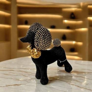 Imagem de ICE Armor Estatueta de Poodle Glamorosa Preta e Dourada de 17,78 cm A, Escultura, Ornamento, Decoração de Casa/Quarto e Ideias de Presente para Inauguração de Casa, Feriados e Aniversários. Ótima