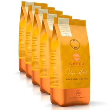 Imagem de Café em Grãos Orfeu Bourbon Amarelo Kit 5 Pacotes de 250g