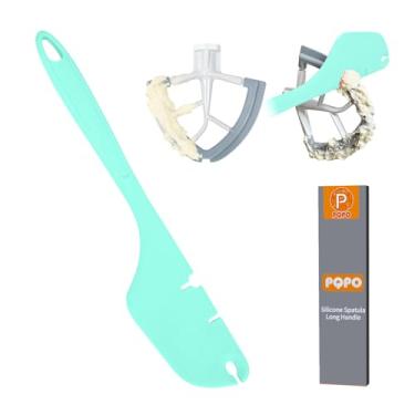 Imagem de Espátula de silicone de 30,5 cm, batedeira, raspador, compatível com acessórios de batedeira KitchenAid, funciona em batedores planos, batedores e ganchos de massa (verde menta)