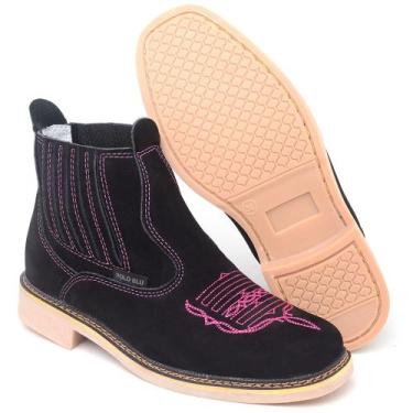Imagem de Bota Botina Feminina Texas Texana Country bordada em Couro legitimo - 