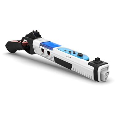 Imagem de GH Joy Con Gun Controller Para Nintendo Switch (Oled) Jogos De Tiro, Resident Evil, Cabela'S, Sniper Elite, Doom, Hunting Simulator, Wolfenstein, Payday, Joycon Gun Grip Branco