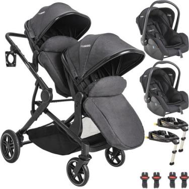 Imagem de Carrinho com 2 Bebe Conforto 2 Base ISOFIX Kiddo Pair Grafite