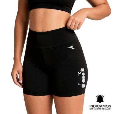 Imagem de Bermuda de Compressão Diadora Big Logo Feminina - Preto M-Feminino
