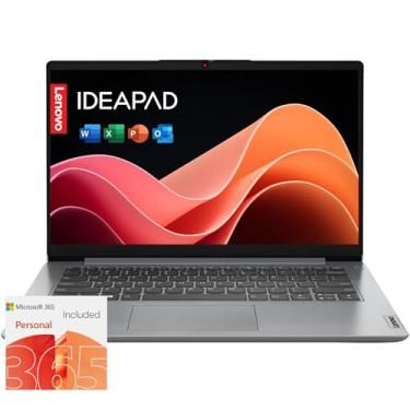Imagem de Lenovo Laptop IdeaPad 1i com Microsoft 365 Home and Business • 20 GB de RAM • Armazenamento na nuvem de 1 TB e SSD de 256 GB • Intel Core • 14 telas antirreflexo • WiFi-6 • Bateria de 11 horas