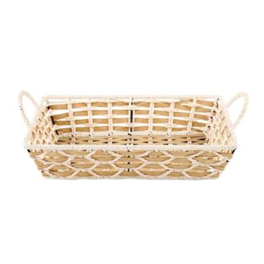 Imagem de JLKIMZVO Cesta de armazenamento de prateleira para organização e armazenamento de despensa, cesta de armazenamento com alça externa, pacote com 1