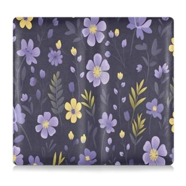 Imagem de CEBUGI Porta-luvas para registro e seguro de carro floral roxo para organizador de documentos, 12,5 cm x 24 cm