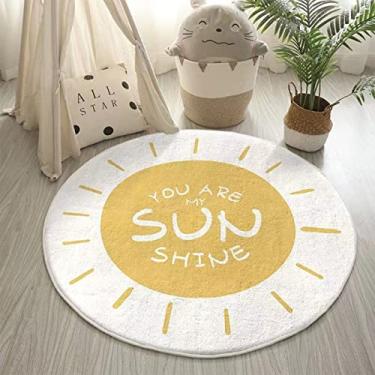 Imagem de Tapete redondo, adorável tapete redondo para porta de berçário macio de pelúcia antiderrapante para quarto, sala de estar, sala de jogos, A, diâmetro 200 cm