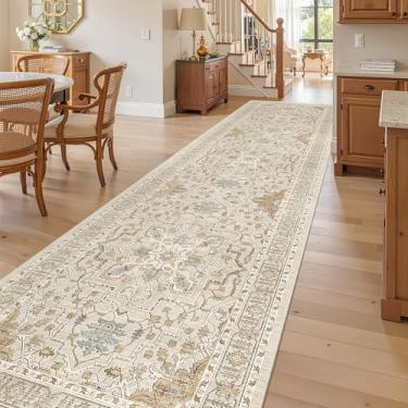 Imagem de Madane Tapete de corredor 7,5 x 30,5 cm, antiderrapante, lavável, corredor de 3,6 m para corredores, tapetes de cozinha vintage macios, tapetes de piso fino de pelo baixo para entrada, banheiro