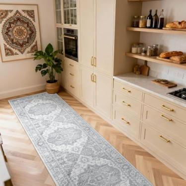 Imagem de GRANNY SAYS Tapete para corredores antiderrapante, tapete lavável para chão de cozinha, corredor de carpete para entrada, lavanderia, tapetes de cozinha longos 5 x 20 com suporte de borracha, tapete