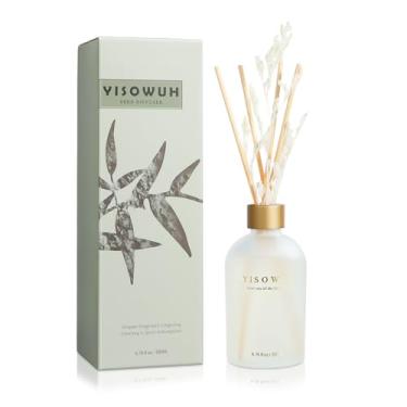 Imagem de Difusor de palheta - flor de laranjeira - conjunto de difusor de palheta de 200 ml com óleos essenciais e 8 palhetas, fragrância de longa duração para casa, banheiro, quarto, quarto, decoração