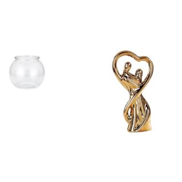 Imagem de Whtkoph Ornamento Transparente para Aquário Pequeno, Vaso, Mesa, Escritório, Decoração de Casa com Estatueta de Casal, Estátua, Presente.