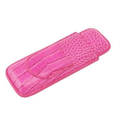 Imagem de GLOGLOW Bolsa de Transporte Porta-Charutos de Couro Macio, Umidificador Portátil Vintage para Homens, Comporta 2 Charutos e Cortador, Presente para As Necessidades Diárias do Dia Dos Pais (Rosa)