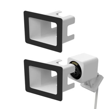 Imagem de Teccle Suporte de janela angular compatível com Wyze Cam V4, inclina 20 graus em todas as direções, através da câmera de uso da janela v4, fácil monitoramento interno de áreas externas (branco, pacote