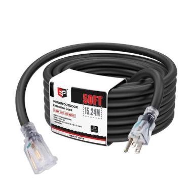 Imagem de Cabo de extensão EP 15m Lighted Outdoor 10/3 SJTW 15A 125V UL
