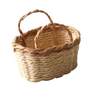 Imagem de Cesta De Armazenamento Miniatura De Bambu E Rattan 1:12 Para Casa De B