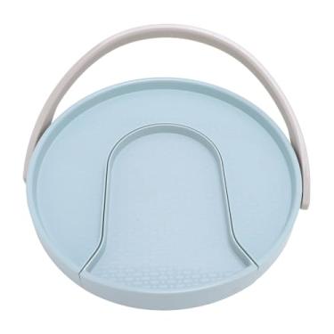 Imagem de aqxreight Organizador de Mesa Giratória de Especiarias para Gabinete ABS 11 Polegadas 2 Compartimentos Condimento Tempero Armazenamento Rack Giratório para Cozinha Segurança de Material Branco Sua