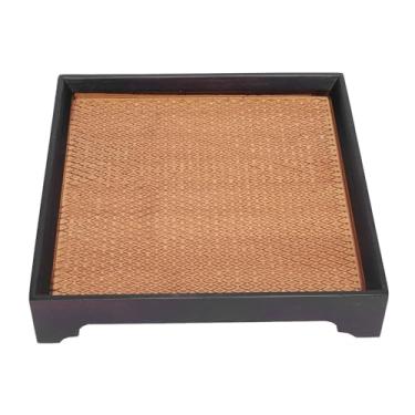 Imagem de aqxreight Bandeja de chá Quadrada de 7,5 Polegadas Suporte para Bule de chá Pequeno Bandeja de Servir Sobremesa Vintage Uso Multifuncional para Linhas de Escritório Doméstico e Cerimônia Em Estilos