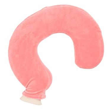 Imagem de Generic Garrafa de água Quente Em Formato de U, Bolsa Quente Com Pescoço Isolado para Noites Frias Com Capa Removível para Travesseiro de Viagem (Carne Vermelha)