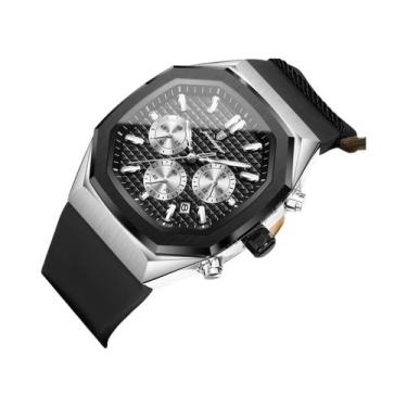 Imagem de Relógio Masculino Militar Cronógrafo À Prova D'Água Com Pulseira De Si