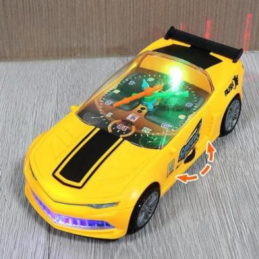 Imagem de Carro Camaro De Corrida Elétrico Com Relógio Brinquedo Musical e Luz C