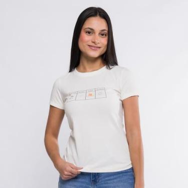 Imagem de Camiseta Casual Feminina Marcio May Coffee Bege, P, Bege