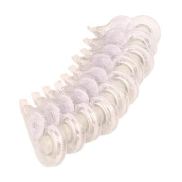 Imagem de MERIGLARE 10 peças de fita corretiva com dispensador, resistente a rasgos, limpeza rápida e fácil de usar para diário e planejador de caligrafia, Claro