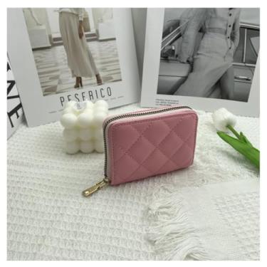 Imagem de Bolsa feminina carteira com zíper moderna carteira bolsa de armazenamento carteira bolsas presente para mulheres e homens, rosa, Estilo retrô