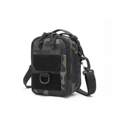 Imagem de MURVE Mochilas táticas Molle para atividades ao ar livre, bolsa de acampamento, cinto, mochila esportiva, corrida, viagem, bolsa de ombro, pochete, Preto Cp, One Size