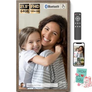 Imagem de Bsimb Porta-Retratos Digital Grande Com Tela Sensível Ao Toque Bsimb De 21,5 Polegadas, Tela De 1920 X 1080 Fhd Wifi, Controle Remoto De 32 Gb, Compartilhe Fotos/Vídeos Via Aplicativo/Usb/Sd, Config