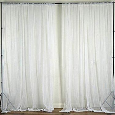 Imagem de AK TRADING CO. Painéis drapeados IFR de voile transparente de 304,8 cm de largura (3 m de largura) para pano de fundo, eventos de casamento, cortinas de teto, máscara de evento e decoração - Selecione