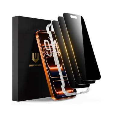 Imagem de UNBREAKcable Protetor de tela de privacidade para iPhone 17 Pro Max, vidro temperado inquebrável [True 25°Anti Spy] [Rigidez 9H] [Moldura de fácil instalação] Protetor privado para iPhone 17 Pro Max