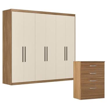 Imagem de Cômoda Astral e Guarda Roupa Casal Venice 62580 Amendola Touch Off White - Demóbile