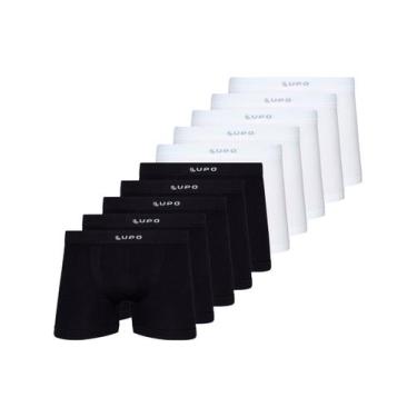 Imagem de Kit com 10 Cuecas Boxer Lupo 661-001 Colorido, Preto, P