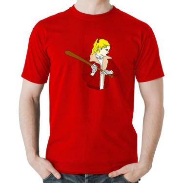 Imagem de Camiseta Algodão Baseball Girl - Foca na Moda, Vermelho, G