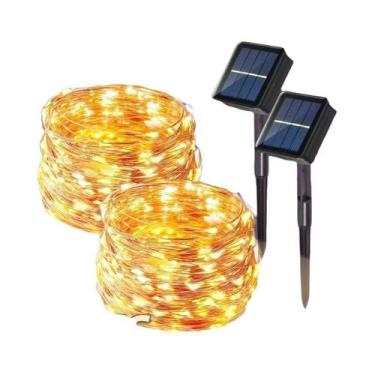 Imagem de Guirlanda De Natal Solar LED Para Exterior, Luzes De Cordão Com 8 Modo